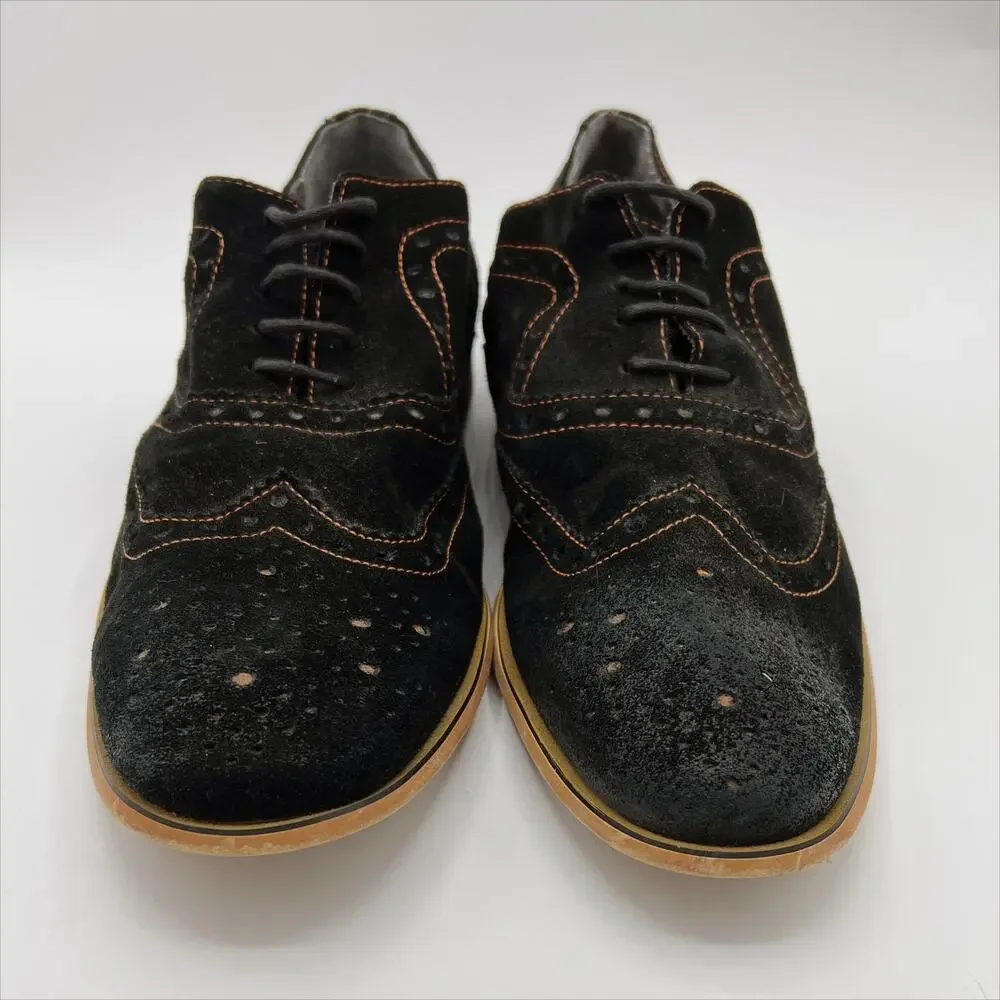 Steve Madden Wakken Suede Lace Up Dress Oxford Shoe Size 11.5 Black